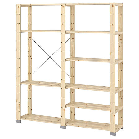 Raf ünitesi, çam, 154x31x171 cm