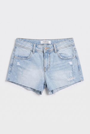 Kadın Ice 12s6-3 Mini Mom Arkadan Cepli %100 Koton Denim Şort