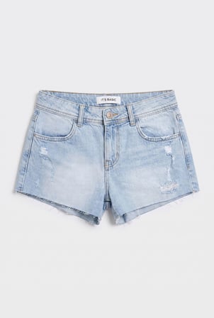 Kadın Ice 12s6-3 Mini Mom Arkadan Cepli %100 Koton Denim Şort