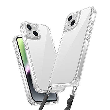 Apple iPhone 13 Uyumlu Kılıf Askı Aparatlı İp Takılabilen (ip üründe yoktur) Telefon Kılıfı