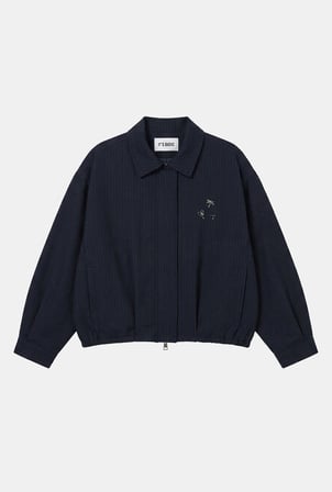 Kadın Lacivert w6-56 Bomber Oversize Aksesuar Detaylı Tasarım Ceket