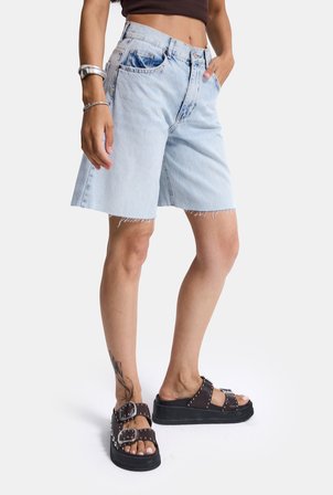Kadın Ice 4s6-3 Midi Boy %100 Koton Relax Fit Denim Şort
