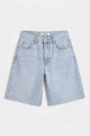 Kadın Ice 4s6-3 Midi Boy %100 Koton Relax Fit Denim Şort