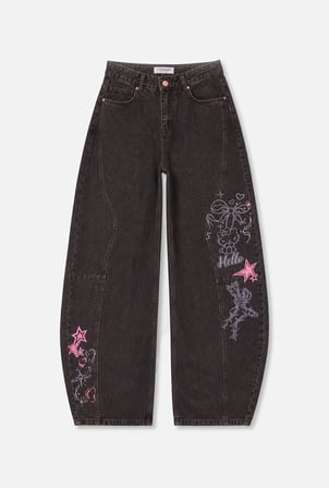 Kadın Koyu Kot 2w6-161 Barrel Fit Özel Tasarım Denim Jean