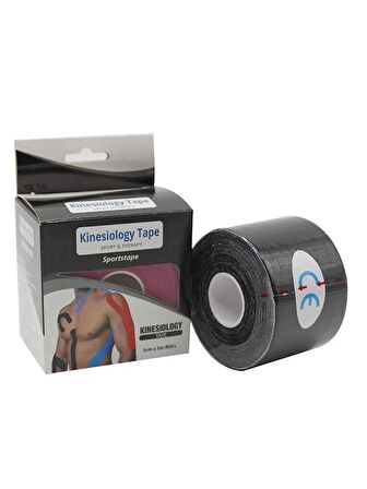 Kinesio Band Sporcı Bandı 5 M x 5 Cm Yüksek Kalite Siyah Renk