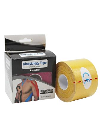 Kinesio Band Sporcı Bandı 5 M x 5 Cm Yüksek Kalite Sarı Renk