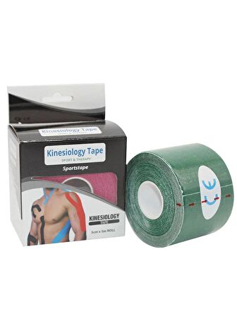 Kinesio Band Sporcı Bandı 5 M x 5 Cm Yüksek Kalite Yeşil Renk