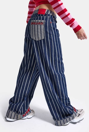 Kadın 7w6-50 Süper Baggy Fit Özel Tasarım Denim Jean