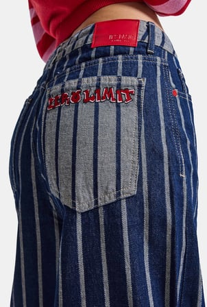 Kadın 7w6-50 Süper Baggy Fit Özel Tasarım Denim Jean