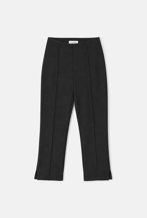 Kadın Siyah w6-1 Capri Leggings Esnek Kumaş Capri Pantolon