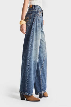 Kadın T.Kot Rengi 35w5 Balon Baggy Fit İç Boy 83cm %100 Koton Denim Jean