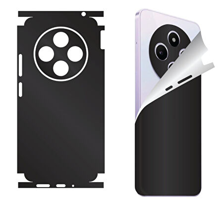  Xiaomi Mi 12S Ultra için uyumlu 360 full arka ve yan kaplama koruma sticker - Siyah