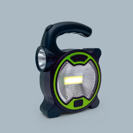 Pilli Mini Kamp Feneri - COB LED Işıldak, Çadır Askılı ve Standlı Taşınabilir Acil Durum Lambası