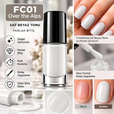 Color Nail Enamel Oje-FC01 Saf Beyaz