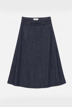 Kadın İndigo 7w6-50 Relaxed Fit Maxi Denim Etek