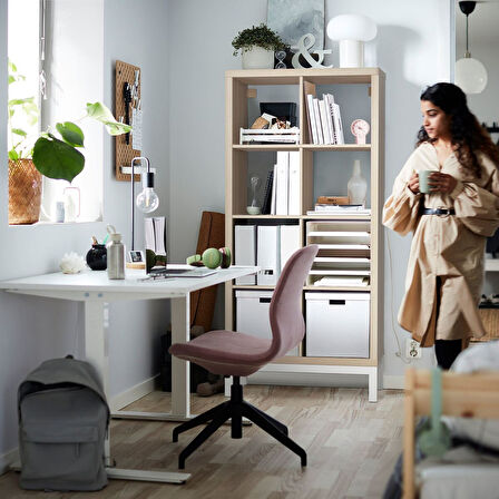 Açık raf ünitesi, ağartılmış meşe görünümlü-beyaz, 77x164 cm