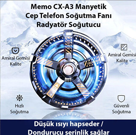 Ultra Soğutma CX 09 turbo telefon soğutucu oyun canlı yayın youtuber için magsafe mıknatıslı