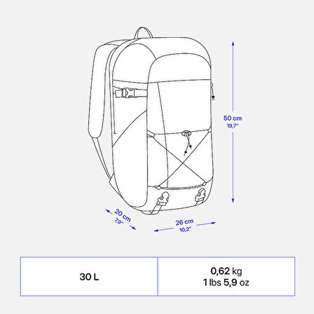 Outdoor Sırt Çantası - 30 L - Mavi - NH Arpenaz 100