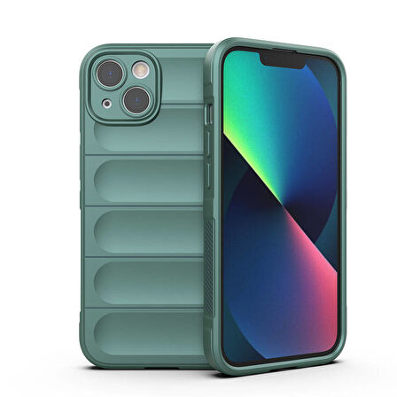 Apple iPhone 13  Uyumlu Kılıf Esnek TPU Oyuklu Arka Yüzey Tasarımlı Silikon Kapak