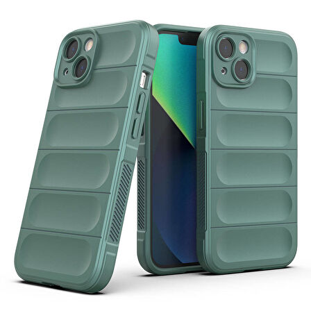 Apple iPhone 13  Uyumlu Kılıf Esnek TPU Oyuklu Arka Yüzey Tasarımlı Silikon Kapak