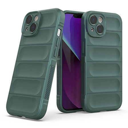 Apple iPhone 14  Uyumlu Kılıf Esnek TPU Oyuklu Arka Yüzey Tasarımlı Silikon Kapak