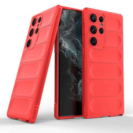 Samsung Galaxy S23 Ultra  Uyumlu Kılıf Esnek TPU Oyuklu Arka Yüzey Tasarımlı Silikon Kapak