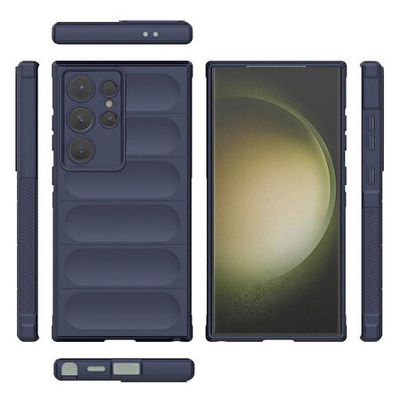 Samsung Galaxy S24 Ultra  Uyumlu Kılıf Esnek TPU Oyuklu Arka Yüzey Tasarımlı Silikon Kapak