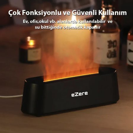 Kumandalı alev efektli hava nemlendirme cihazı çocuk bebek odaları yaşlılar için nemlendirici