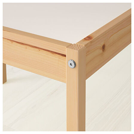 Çocuk masa seti, beyaz-çam, 3 parça