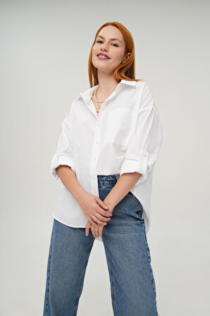 Tek Cepli Ekru Gömlek