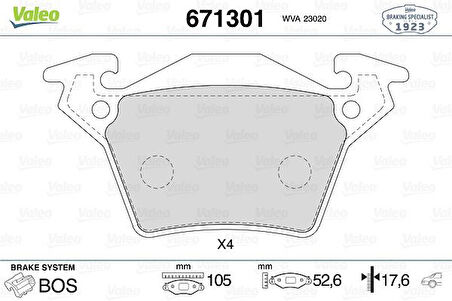 FREN BALATASI ARKA MERCEDES VITO W638 1996-2003 A0034200220