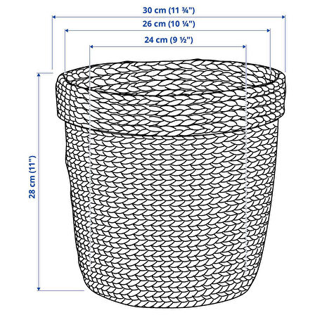 Rattan saksı, deniz sazı, 24 cm