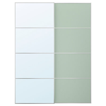 Sürgü kapak, açık yeşil-aynalı cam, 150x201 cm