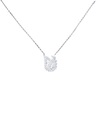 925 Ayar İthal Gümüş Zirkon Taşlı Damla Model Kolye Anlamlı ve Şık Tasarım