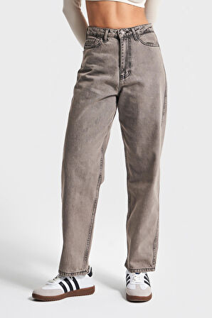 Kadın Kot Rengi 3w471 Relax Fit %100 Koton Denim