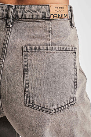 Kadın Kot Rengi 3w471 Relax Fit %100 Koton Denim