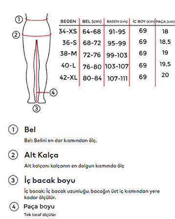 Kadın Kot Rengi 3w471 Relax Fit %100 Koton Denim