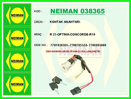 KONTAK ANAHTARI R 2021OPTIMA-CONCORDE-R19 7701038365 7700765533 7700805669
