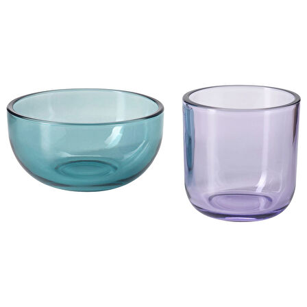 Tealight mumluk, mavi-lila, 2 adet