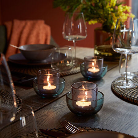 Tealight mumluk, mavi-lila, 2 adet