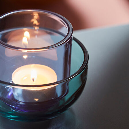 Tealight mumluk, mavi-lila, 2 adet