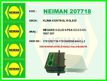 KLİMA KONTROL ROLESİ MEGANE 2-CLIO 2-PSA C2-C3-C5-1007-207 7701207718 7701048390 6441 L2