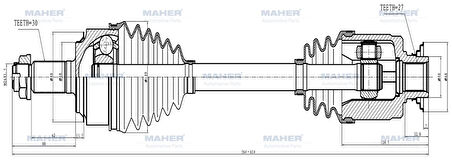 AKS KOMPLE ÖN CRV 2007-2011 2.2 DİZEL SAĞ 557MM 44305 SWY 010