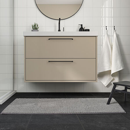 Banyo paspası, gri-beyaz, 60x120 cm