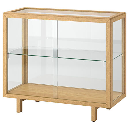 Vitrin, meşe kaplama, 100x40x86 cm