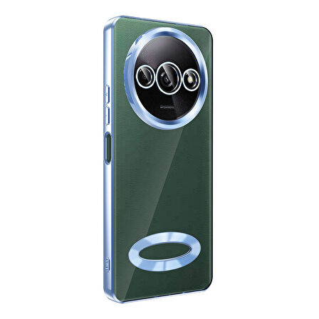 Xiaomi Redmi A3 4G 2024 Uyumlu Kılıf Şeffaf Logo Gösteren Parlak Renkli Kenarlı Kapak