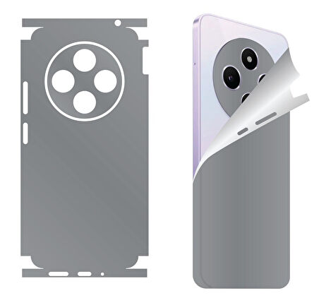 Tecno Camon 30S için 360 full arka ve yan kaplama koruma sticker-Koyu Gri