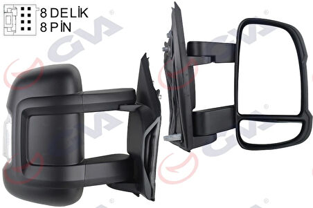 DIŞ DİKİZ AYNASI SAĞ DUCATO-BOXER-JUMPER 2006 ELEKTRİKLİ ISITMALI SİNYALLİ ORTA UZUN KOL KONVEKS 8 FİŞ VM-6202EHR 8153 W2 1635194180 735661845