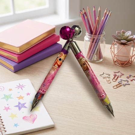 BakGelAl Barbie Extra Lisanslı Işıltılı Versatil Kalem – Dekoratif Küreli 1 Adet