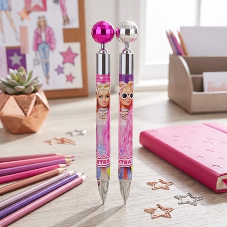 BakGelAl Barbie Extra Lisanslı Işıltılı Versatil Kalem – Dekoratif Küreli 1 Adet